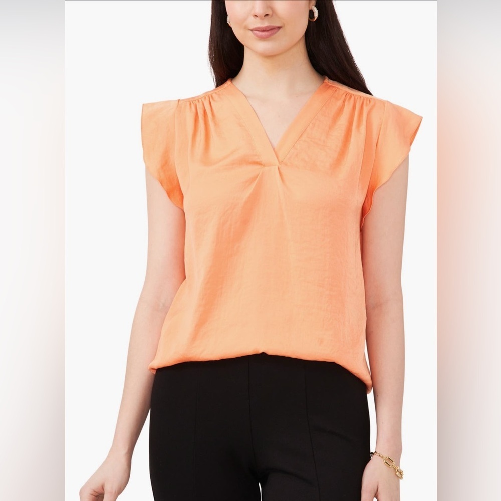 Vince Camuto‎ Flutter Sleeve Blouse, Size Small NWT